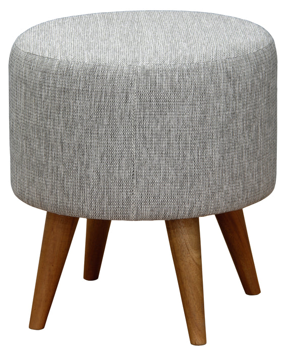 Manhattan Round Upholstered Ottoman (Dark Grey)