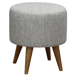 Manhattan Round Upholstered Ottoman (Dark Grey)