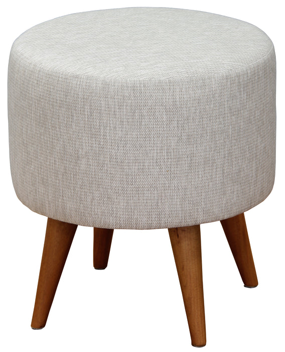 Manhattan Round Upholstered Ottoman (Light Grey)