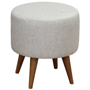 Manhattan Round Upholstered Ottoman (Light Grey)