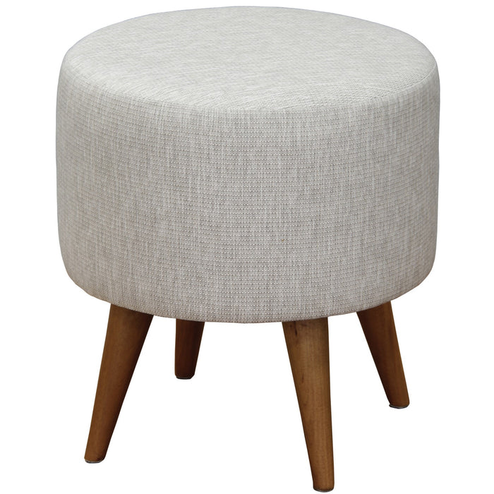 Manhattan Round Upholstered Ottoman (Light Grey)