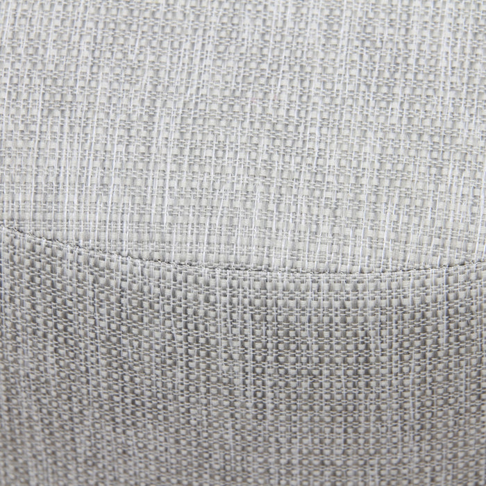 Manhattan Round Upholstered Ottoman (Light Grey)