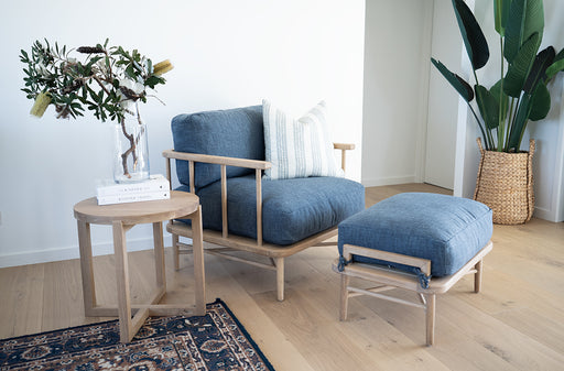 Ocea Armchair- Ink Blue Cushions - 1cm