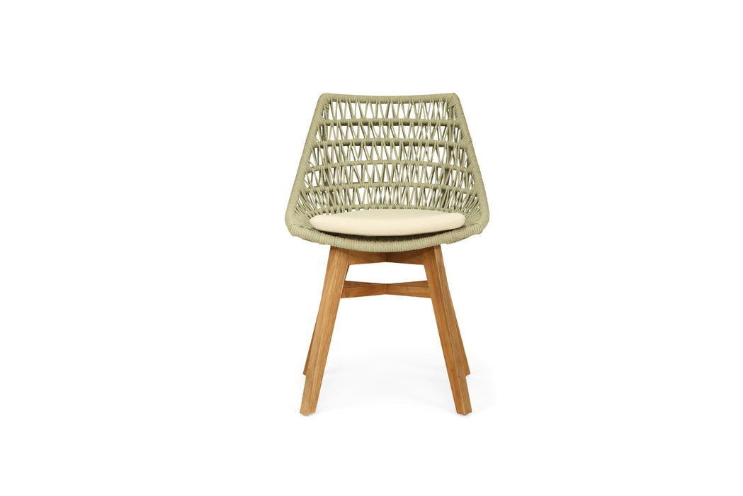 Oceanic Outdoor Dining Chair - Sage Green - Grey