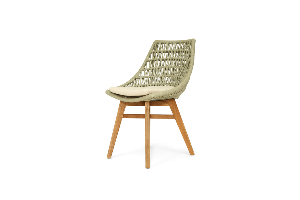 Oceanic Outdoor Dining Chair - Sage Green - Grey
