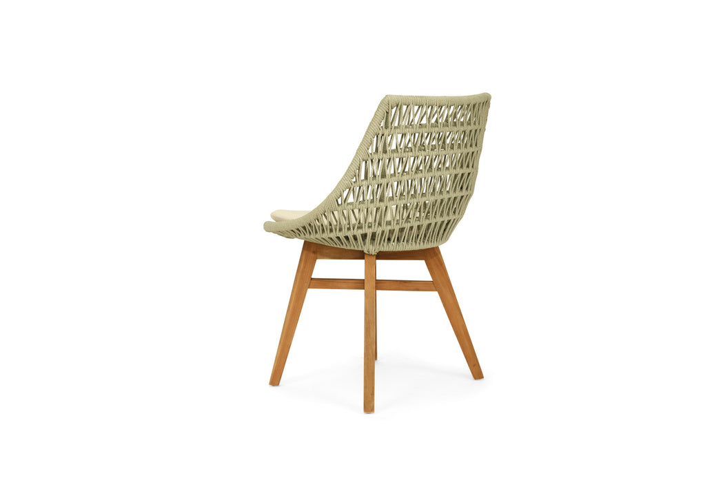 Oceanic Outdoor Dining Chair - Sage Green - Grey