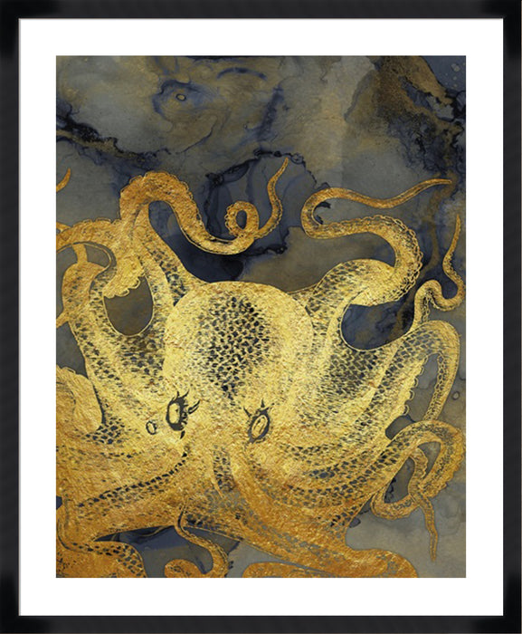 Octopus Ink Gold & Blue II - 5cm White Border