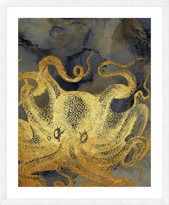 Octopus Ink Gold & Blue II Wall Art