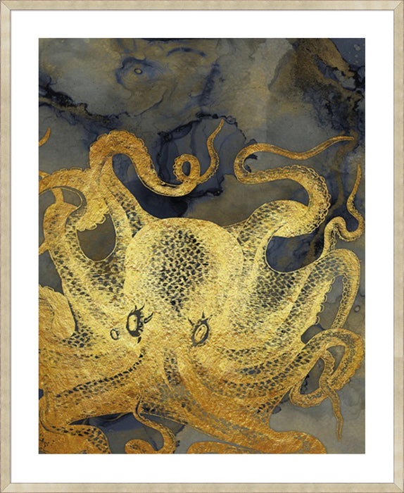 Octopus Ink Gold & Blue II - 5cm White Border