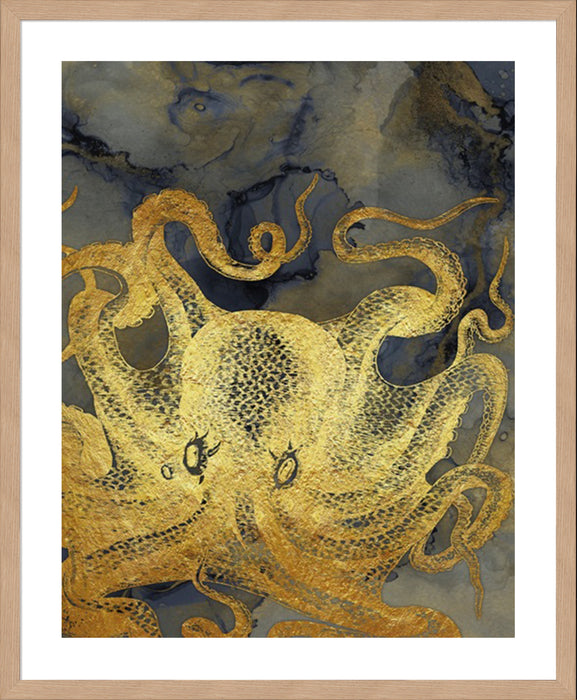 Octopus Ink Gold & Blue II Wall Art