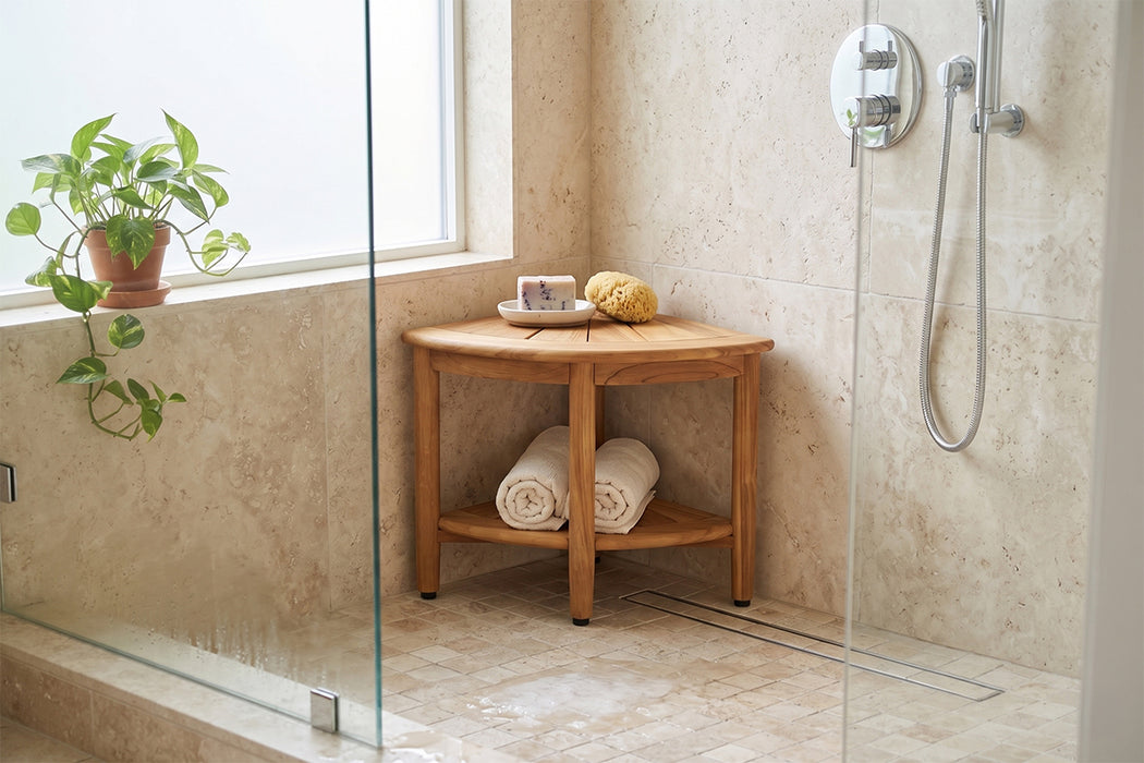Ofuro Corner Stool - Natural 45cm