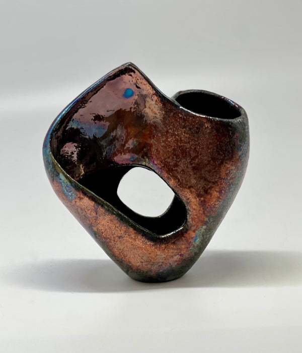 Over and Through Ceramic Raku Sculpture