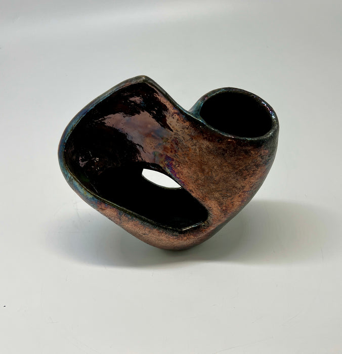 Over and Through Ceramic Raku Sculpture