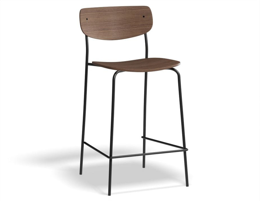 Rylie Stool - American Walnut Seat and Backrest - 65cm Counter Kitchen Height