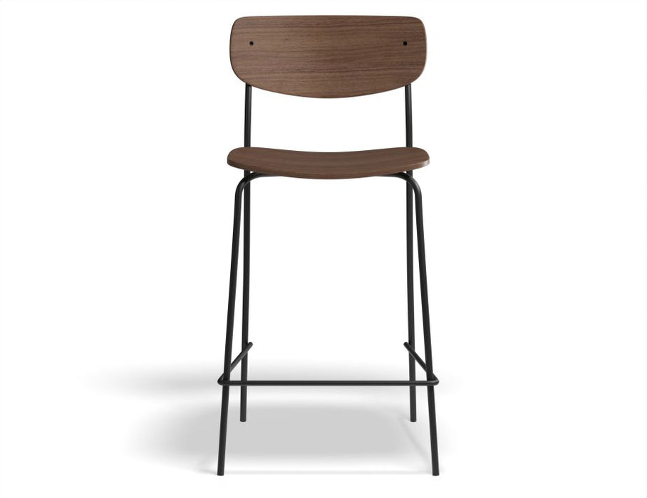 Rylie Stool - American Walnut Seat and Backrest - 75cm Bar Height