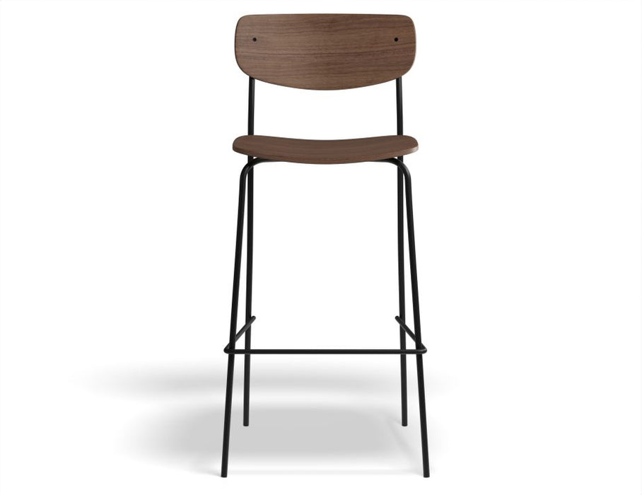 Rylie Stool - American Walnut Seat and Backrest - 75cm Bar Height