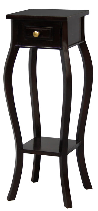 Queen Anne 1 Drawer Plant Stand (Chocolate)