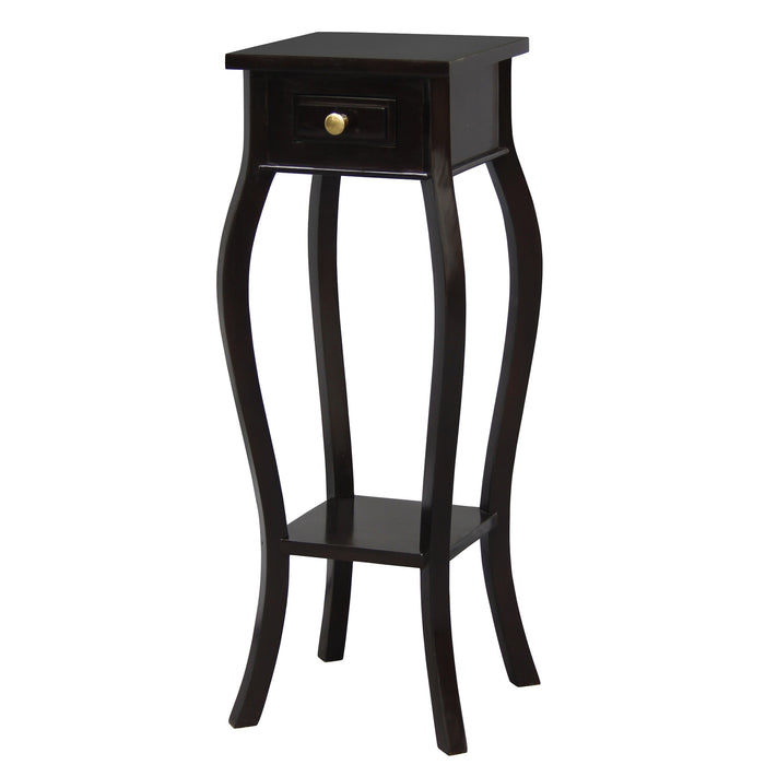 Queen Anne 1 Drawer Plant Stand (Chocolate)