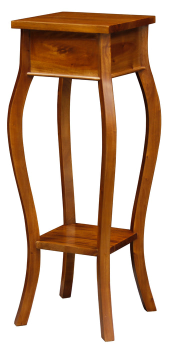 Queen Anne 1 Drawer Plant Stand (Light Pecan)