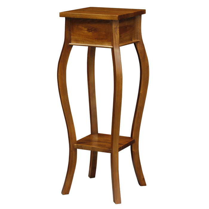 Queen Anne 1 Drawer Plant Stand (Light Pecan)