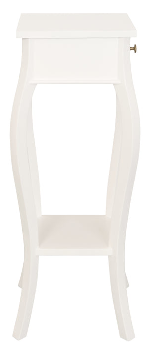 Queen Anne 1 Drawer Plant Stand (White)