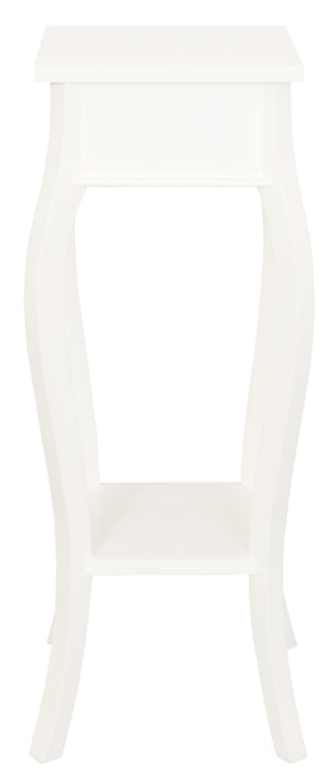 Queen Anne 1 Drawer Plant Stand (White)