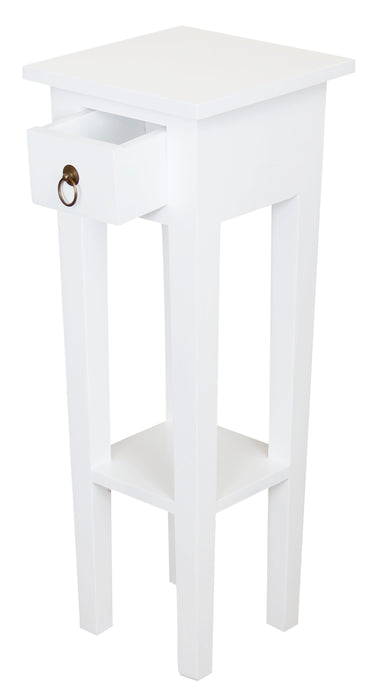 Tasmania 1 Drawer Plant Stand (White)