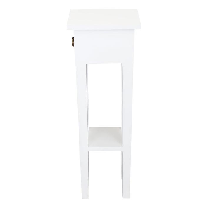 Tasmania 1 Drawer Plant Stand (White)