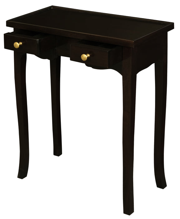 Queen Anne 2 Drawer Phone Table (Chocolate)