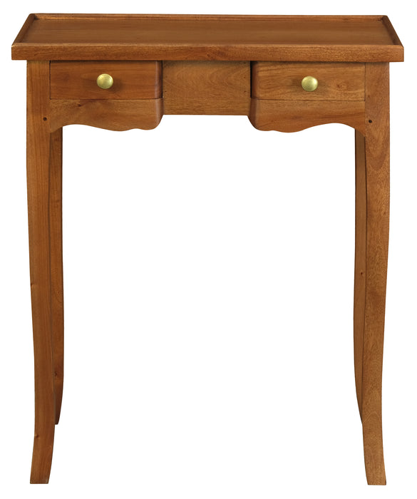 Queen Anne 2 Drawer Phone Table (Light Pecan)