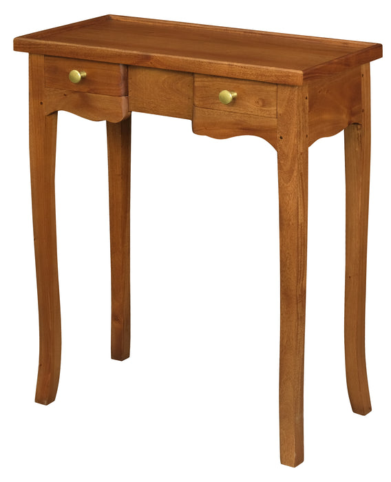 Queen Anne 2 Drawer Phone Table (Light Pecan)