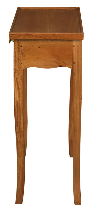 Queen Anne 2 Drawer Phone Table (Light Pecan)