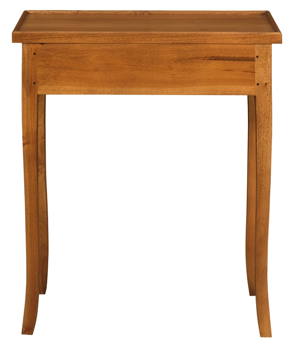 Queen Anne 2 Drawer Phone Table (Light Pecan)