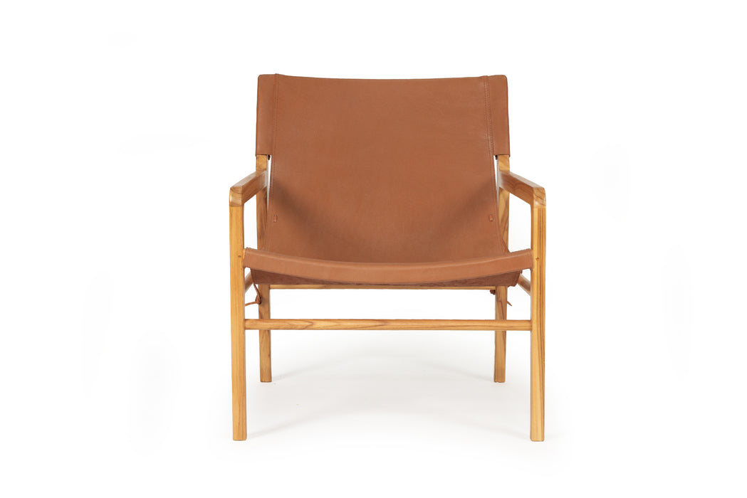 Altadena Leather Sling Chair - Tan