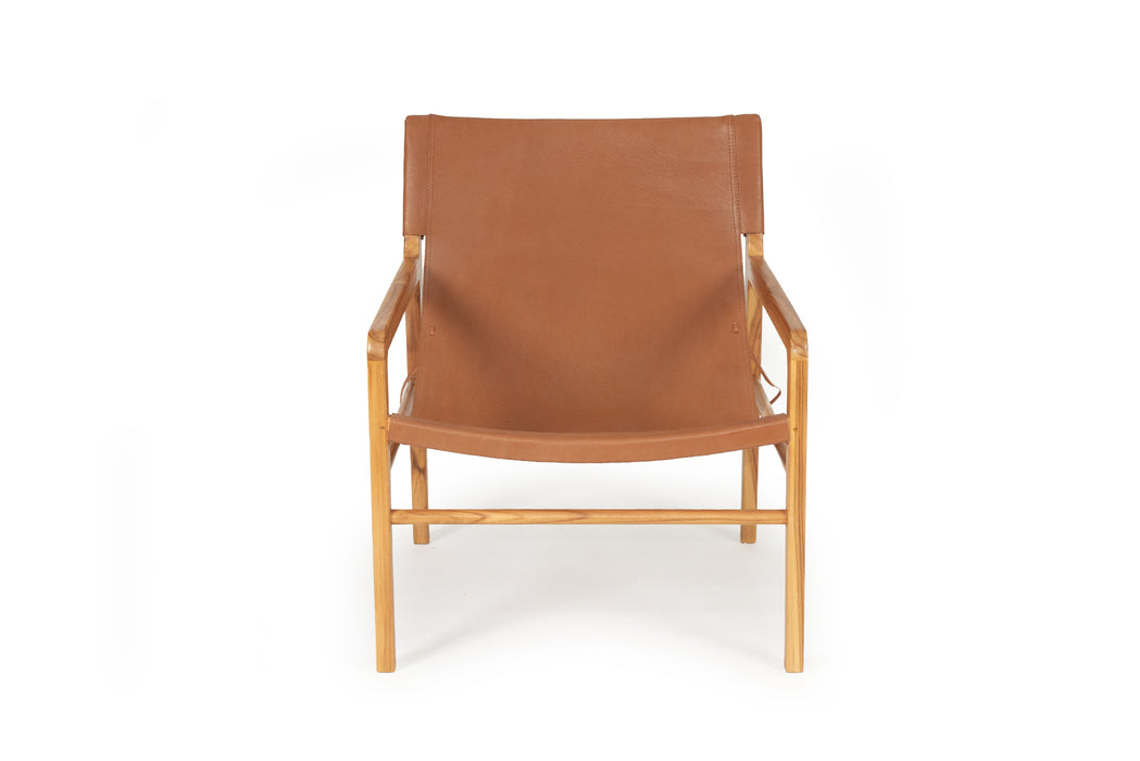 Altadena Leather Sling Chair - Tan