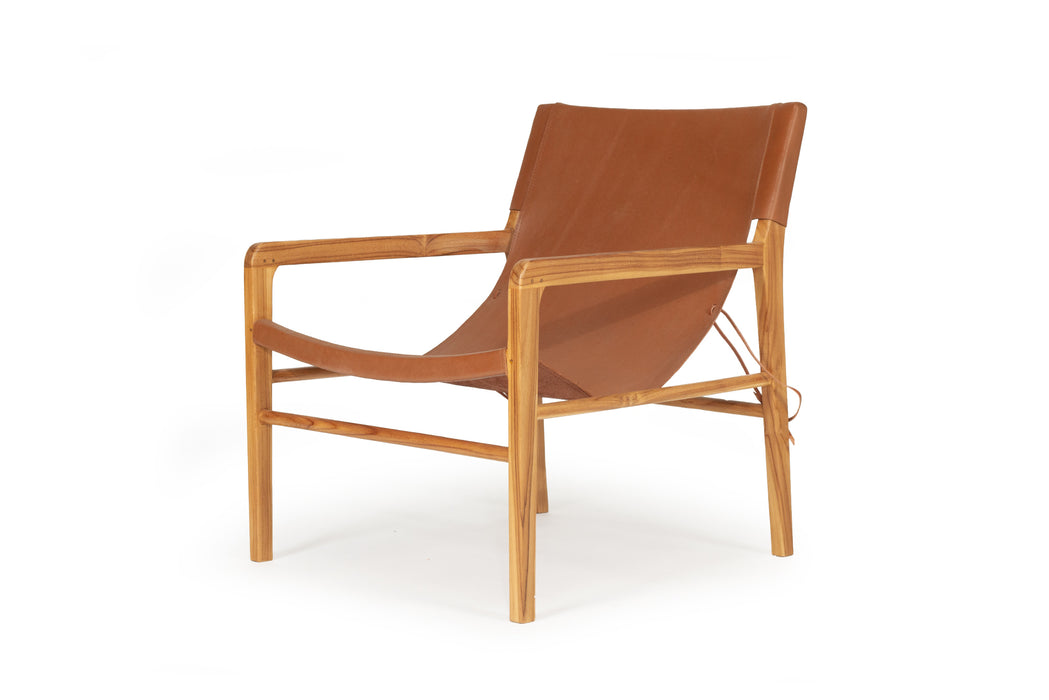 Altadena Leather Sling Chair - Tan