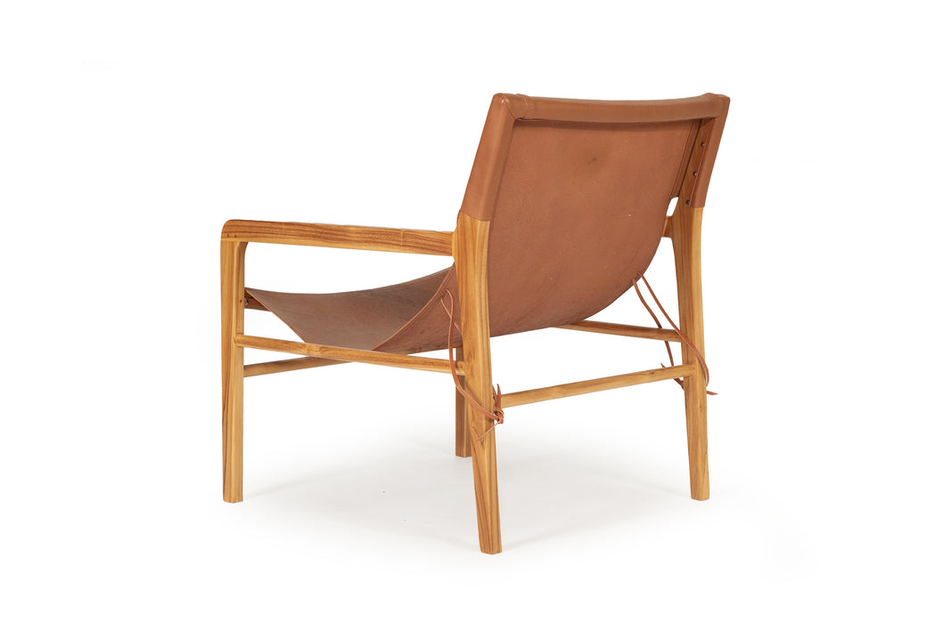 Altadena Leather Sling Chair - Tan