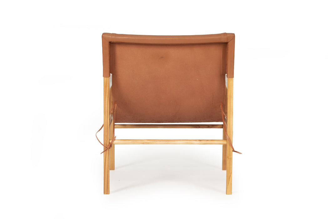 Altadena Leather Sling Chair - Tan