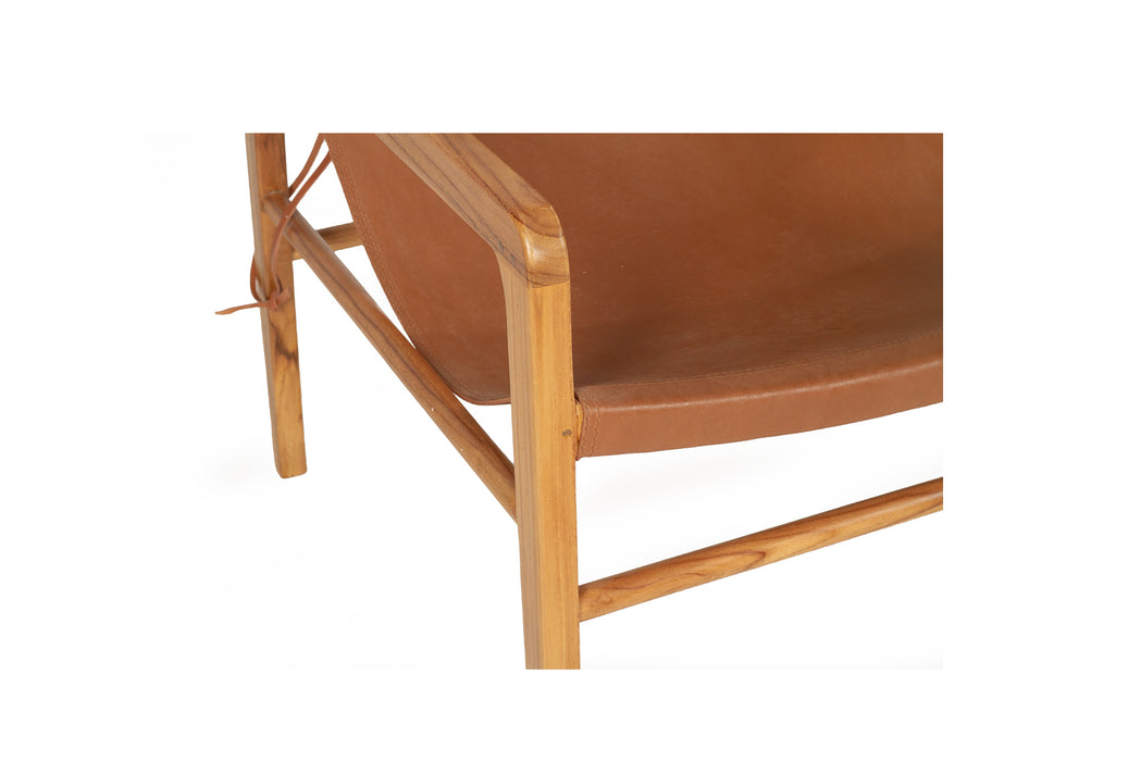 Altadena Leather Sling Chair - Tan