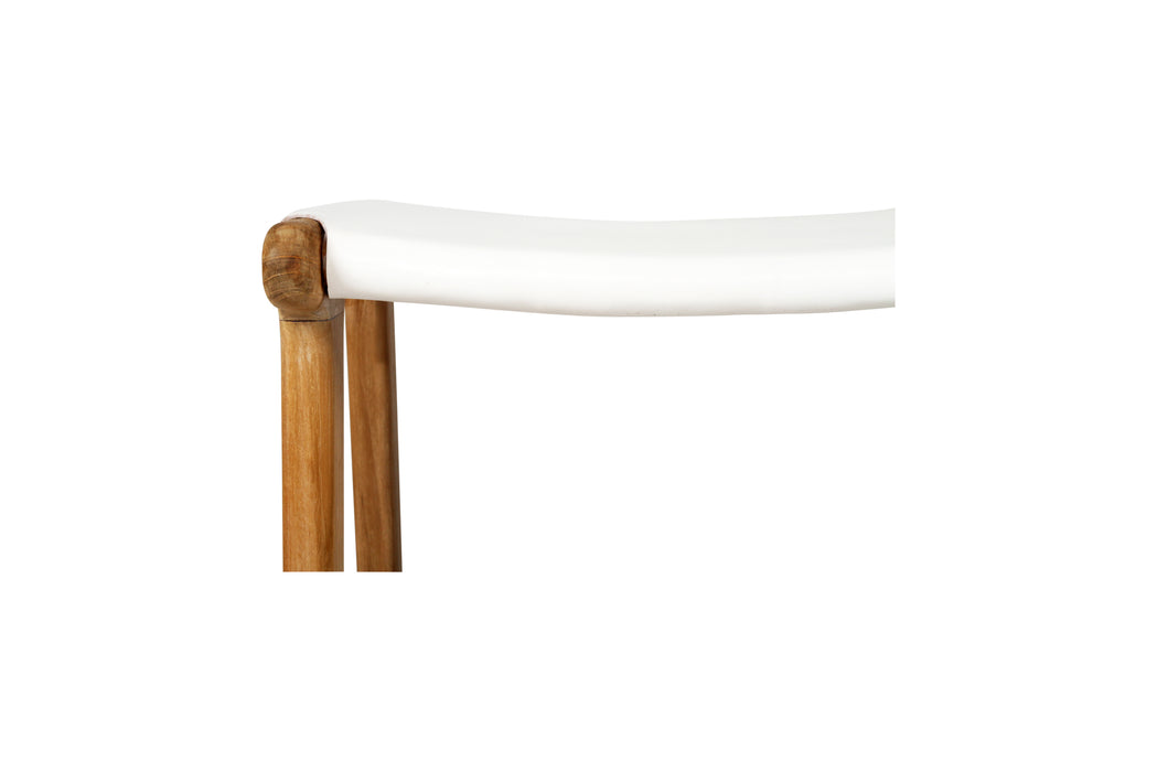 Altadena Leather Saddle Stool - White