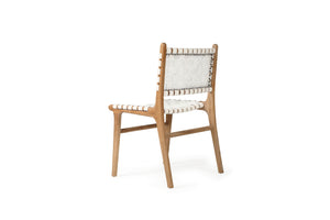 Altadena Woven Leather Side Chair - White