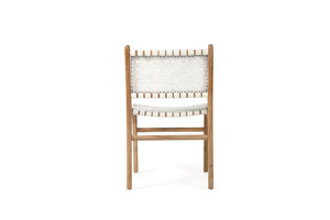 Altadena Woven Leather Side Chair - White