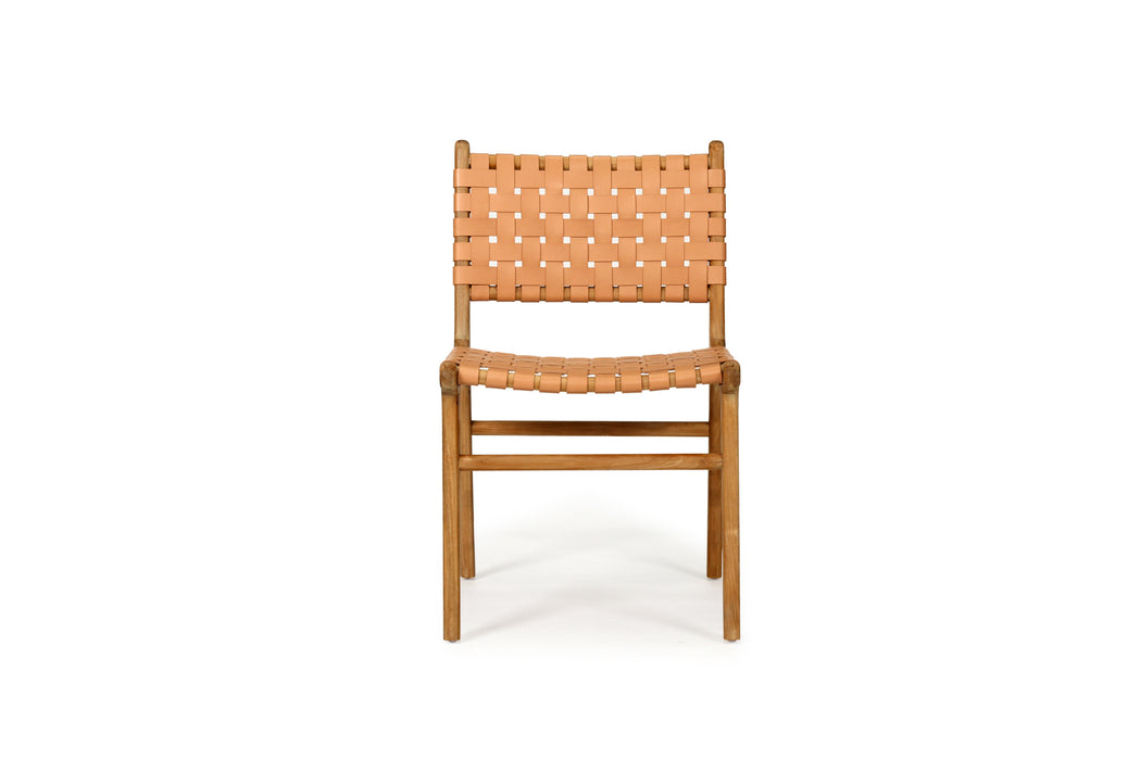 Altadena Woven Leather Side Chair - Natural