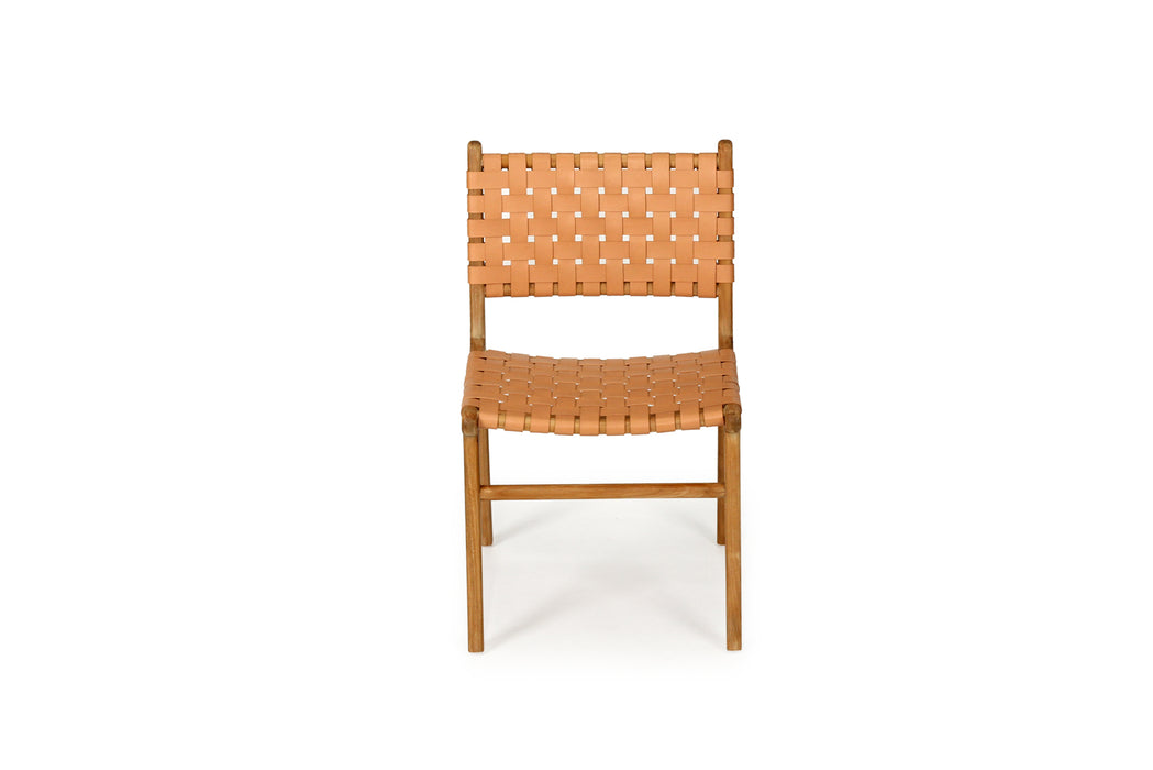 Altadena Woven Leather Side Chair - Natural