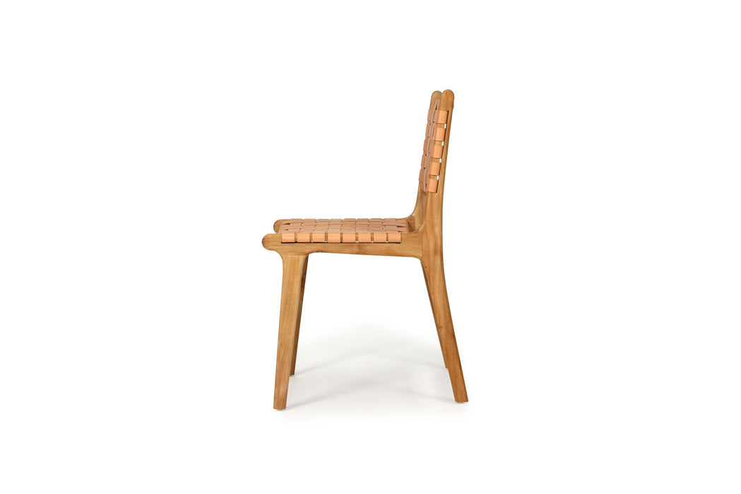 Altadena Woven Leather Side Chair - Natural