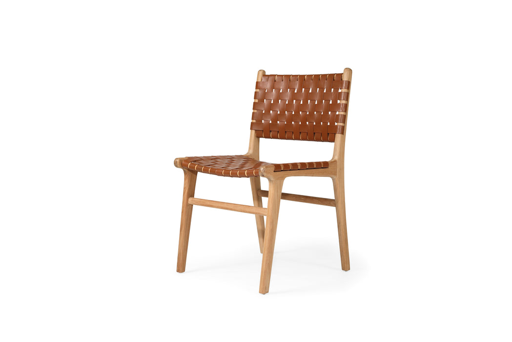 Altadena Woven Leather Side Chair - Tan