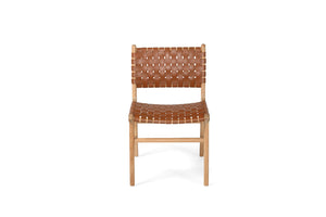 Altadena Woven Leather Side Chair - Tan