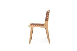 Altadena Woven Leather Side Chair - Tan