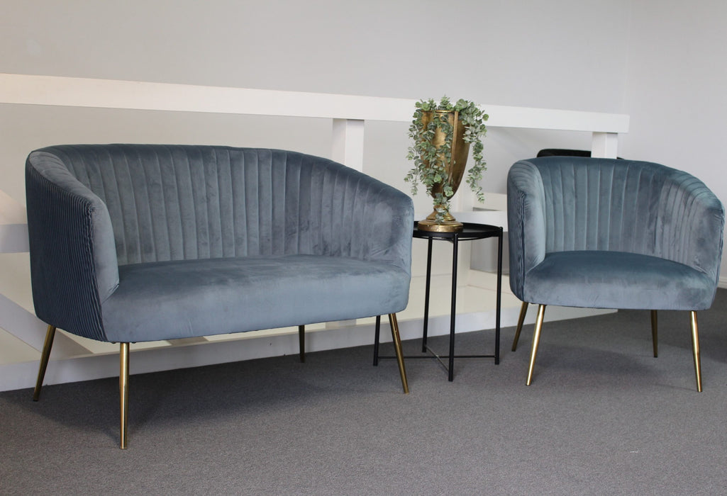 Perla 2 Seater Blue Green Velvet