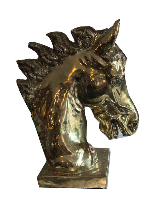 Brass And Crystal Horse Art Sculpture